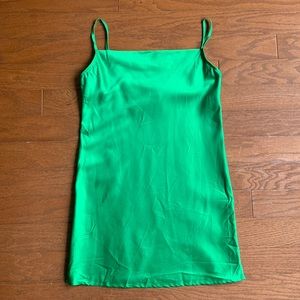 NWT Heiress Beverly Hills Satin Green Slip Dress Mini Dress Bodycon Size Small